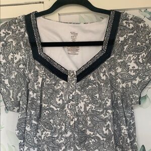 Secret Treasures Black and White Paisley pajamas